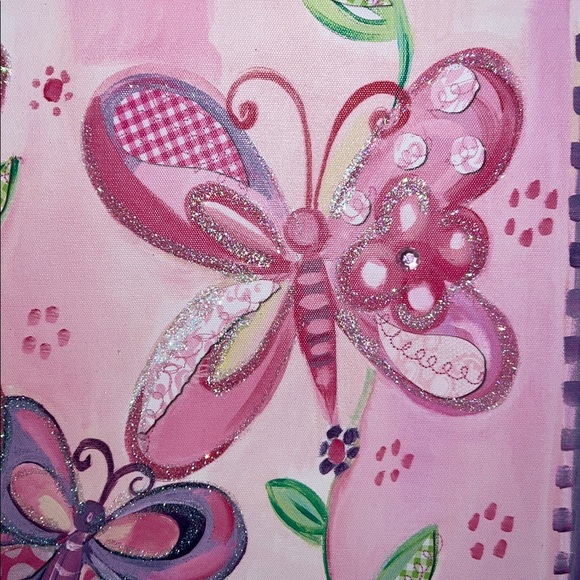 Beautiful 3 Butterflies Canvass Wall Art - Picture 4 of 11